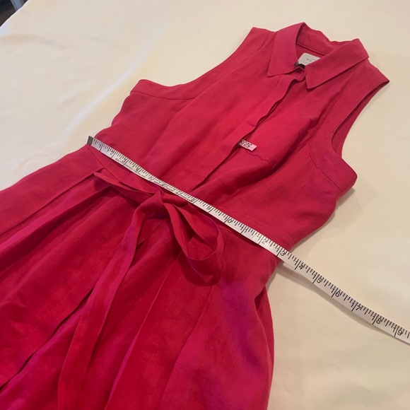 HD in Paris Anthropologie Printemps Linen Shirtdress Size 2 Raspberry color - Picture 14 of 16